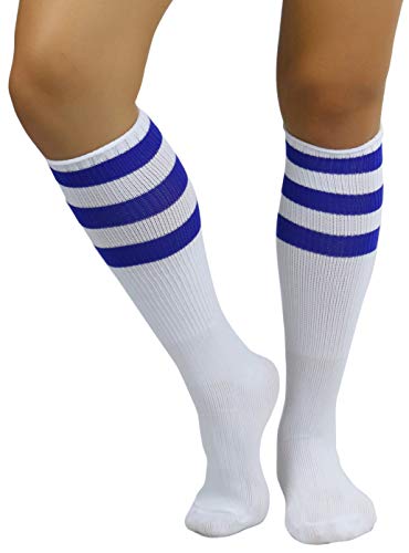 Image of ToBeInStyle Women's Premium Below Knee Athletic Socks w /Contrasting Wide Stripes