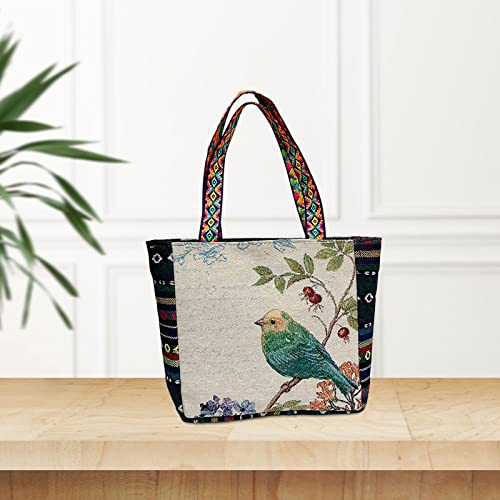 Women Shoulder Bag with Embroidery for Travel and Work, Bird3