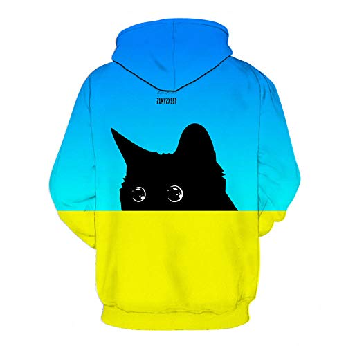 Sweat Capuche Chat Unisexe XS Finition Douce Contre les Pulls Rêches - 2