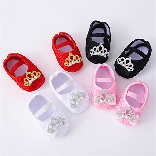 Baby Shoes Fashion Soft Sole Toddler Shoes Pearl Dress Flower Princess Shoes Toddler Shoes Gold Toddler Shoes (Pink, 4.5 Infant)4