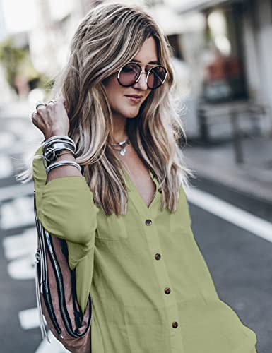 Women’s Swimsuit Cover up,Silky Button Down Shirt Midi Dress Kimono,Summer Bathing Suit Beach Coverups for Women (CP-Aline)4