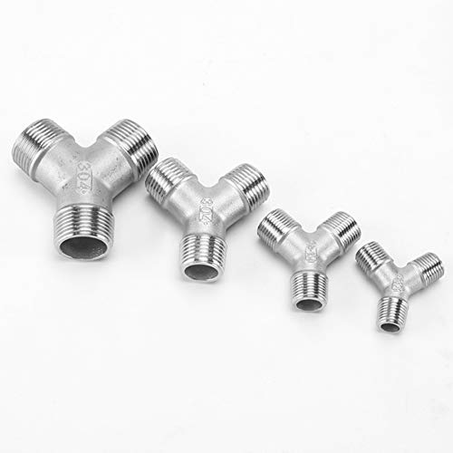1PCS 304 Stainless Steel Y Shape 3 Ways Joint 1/4 3/8 1/2 3/4 1" 2" Female/Male Thread One Split Two Way Water Pipe Fittings(Y-Shape Female threa,2")