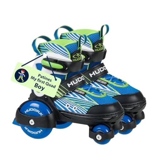 HUDORA Roller Skates My First Quad en diferentes tallas y colores - patines de alta calidad para niños hasta 20 kg - patines para niños ajustables - patines de iniciación con ruedas grandes