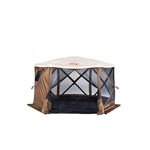 QUICK-SET Clam Pavilion Outdoor Screened Gazebo Canopy Tent Rain Fly Tarp, Tan