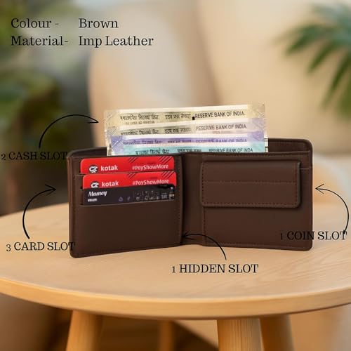 Image of Personalized Leather Wallet for Men and Boys Customized Wallet Customise Gifts for Men | Personalized with Name & Charm Purse