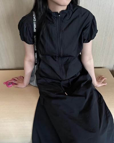 Y2k Jacket Women Vintage Outdoor Crop Puff Sleeve 2000s Y2k Summer Short Sleeve Jackets Korean Fashion Aesthetic4