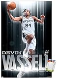 Trends International NBA San Antonio Spurs - Devin Vassell 24 Wall Poster, 22.4L x 14.7W, Premium Poster & Mount Bundle