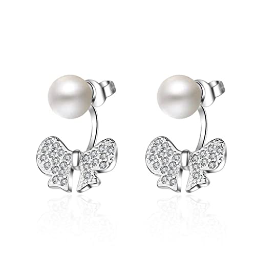 Boucles d'oreilles perles et cristal rose, le cadeau noeud parfait pour elle