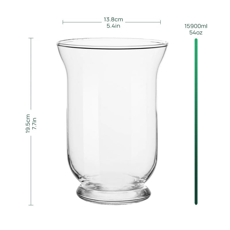 TREND FOR HOME Deko Glass Container 19 Cm Cylinder Vase Flower Vase Candle Stand Stump Candle Holder Glass Vase Bottom Vase Large Deco Wedding