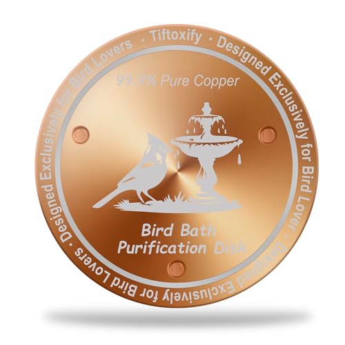 Tiftoxify 0.8mm Reinforced 99.99% Pure Copper Bird Bath Disk - Triple-Point Support Design for Physical Safe Water Maintenance, Universal Fit All-Season Outdoor Birdbaths Bowls, 1Pcs