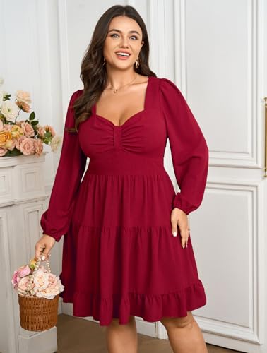 Image of SCOMCHIC Women's Plus Size Cocktail Mini Short Dress