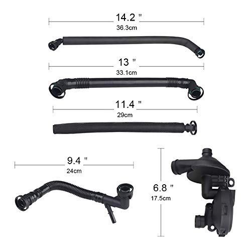 Waterwich Pcv Crankcase Vent Valve Breather Oil Separator Hose Kit Compatible With Bmw E46, E39, E60 320I, 323I, 325, 325I, 528I Replaces# 11617501566 11157532649 11617504535 11617504536 #TOP2