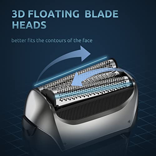 Electric Razor For Men, Kensen Rechargeable Wet/Dry Foil Electric Shaver, Led Display Ipx6 Waterproof Men's Electric Shaver With Pop-Up Trimmer #TOP1