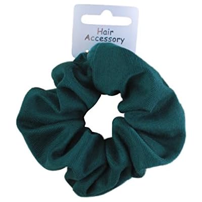 Cheap Bottle Green Soft Jersey Fabric Hair Scrunchie Bobble