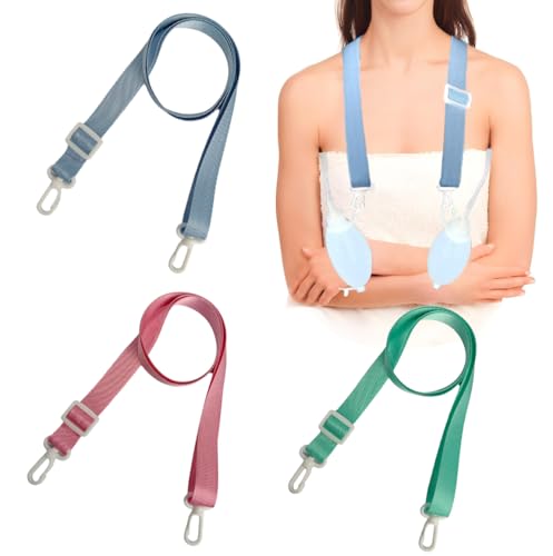 Image of 3Pcs Shower Lanyard for Mastectomy Drain Holder,Skin Friendly Drain Holder for Breast Surgery Recovery,Adjustable Tummy Tuck Recovery Supplies (Solid Color)