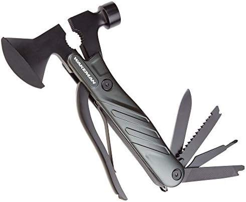 Multipurpose Axe, Hammer, and Knife Tool, 14-in-1 Portable Camping and Emergency Survival Mini Lightweight Folding Hatchet by Wakeman Outdoors