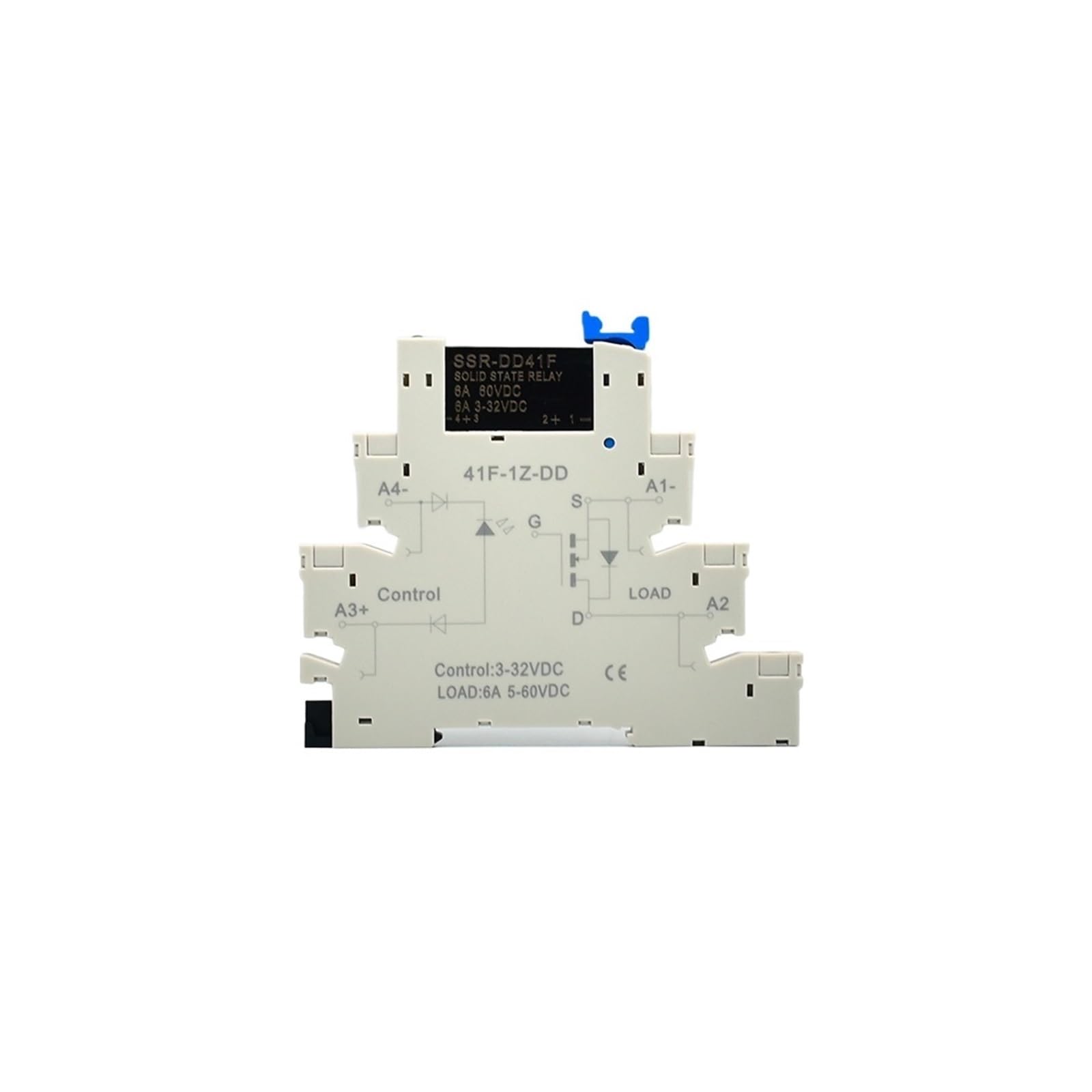ICXLPMC 1pcs SSR DC-DC WHITE relay din rail