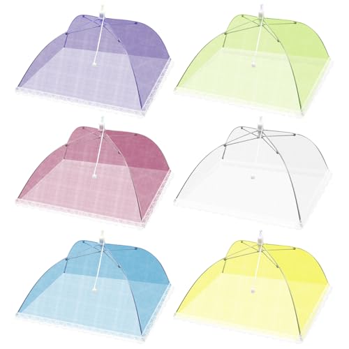 Aimeke 6 Pièces Cloche Alimentaire Pliable Couvercle Nourriture Anti-Mouche Maille Aliments Tente...