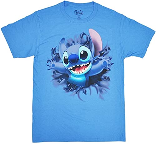 T-shirt Stitch Disney homme vêtement bleu grande taille 3XL imprimé recto verso