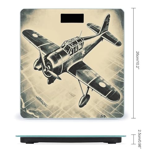 Báscula Digital Retro Avión para Baño Peso Corporal Precisa miniatura 2