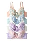 [ニッセン] ブラジャー 花柄刺しゅうフルカップブラジャー４枚組 4枚組(ペールカラー) F80