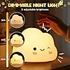 Diboniur Luce Notturna Bambini, Luce Notturna Neonato Ricaricabile, 7 Colori 3 Luminosità, Silicone Lampada Notturna per Bambini, Deco Cameretta Bambina (Nuvole)