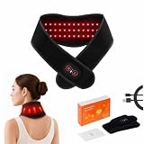 Kabelloses Nackenheizkissen Mit Vibrationsmassage - Rotlicht Nackenmassagegerät, Massagegerät Nacken Wärmekissen Elektrisch, 3 Einstellbare Stufen Wärmepflaster & Schock, Massagekissen, Nackenwärmer