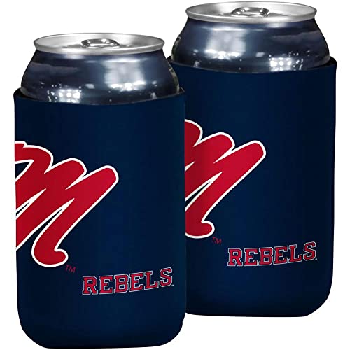 Logo Brands NCAA Mississippi Old Miss Rebels Flat Coozie, One Size, Team Color