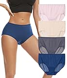 ANLIQI Womens Underwear Full Briefs Soft Moisture-Wicking Panties for Ladies Mid Waist Breathable Keep Cool Comfy Undies 4Pack (4A,2XL)