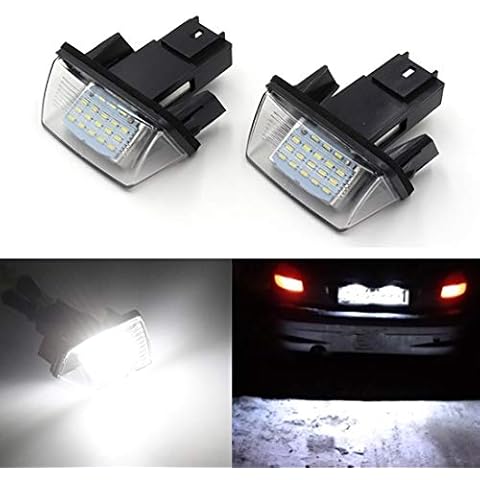 MOLEAQI 1 Pair 18 LED License Number Plate Lights Lamp For P-eugeot 206 207 307 308 406 C-itroen C3 C4 C5 C6 Cover