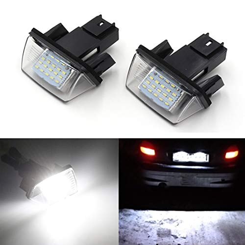MOLEAQI 1 par 18 Luces de Placa de matrícula LED Lámpara para P-eugeot 206 207 307 308 406 C-itroen C3 C4 C5 C6 Cover