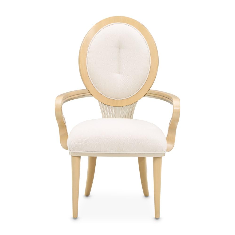 Camellia Field Brown Dining Arm Chair Set of by Michael Amini – Solid; Manufactured Wood, Caramel, Model N9090004-134