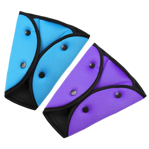 Juego de ajuste de cinturón de seguridad de 2 piezas, plegable y portátil, almohadillas suaves para los hombros, correas de hombro ajustables libremente, adecuado para niños, mujeres embarazadas, kit