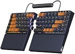 RK ROYAL KLUDGE RKS70 Ergonomic Split Keyboard, Wireless Gaming Keyboard with Bluetooth/2.4G/Wired, 75% RGB Hot Swappable Mechanical Keyboards Fixed Wrist Rest for Win/Mac, Brown Switches Black