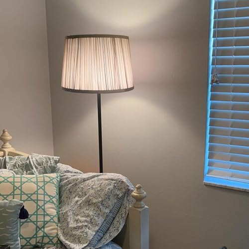 Beige Large Drum Lampshade, 14.5"Top x 16"Bottom x 10"High Pleated Fabric by TOOTOO STAR - Used condition - Image 7