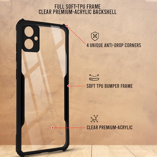 Image of Jkobi Back Cover Case for Samsung Galaxy A05 (Shockproof with Polycarbonate Clear Panel | Professional Black)