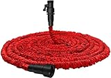 SPUAE Expandable Garden Hose, Water Hose, Flexible Expandable Garden Hose with 3/4' Fittings, Triple-layer Core, Flexi Expanding Hose useful house gifts for Outdoor Lawn Car Watering Plants Red (75T)