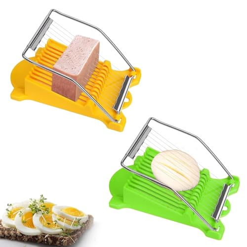 Multipurpose Luncheon Meat Slicer Egg Slicer Cuts 10 Slices for Eggs, Hams, Avocados, Bananas, Onions, Soft Food and Fruits(2PCS)