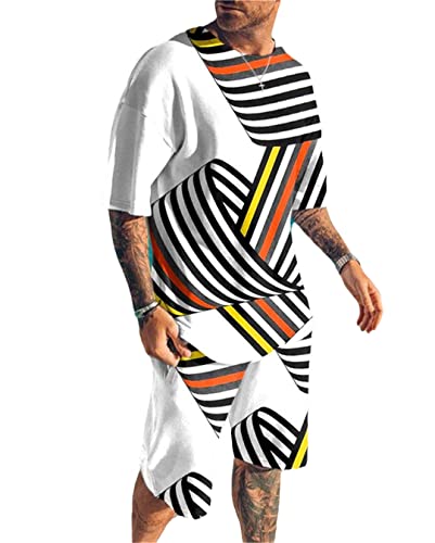 Costume d'été pour homme - Vêtement de sport décontracté - T-shirt imprimé 3D ts1105