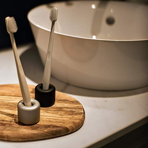 Mudai Aluminum Toothbrush Holder Stand, Pack Of 2 (Matte Black) #TOP2