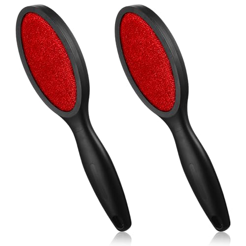 2 pcs Dual-Sided Lint Brush for Clothes - Reusable Pet Hair Remover for Fabric Carpet Furniture