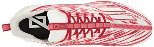 Adidas Men's Adizero Football Shoe, White/Team Power Red/White, 10 #TOP4