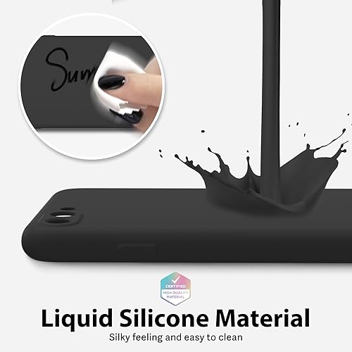 oakxco for iPhone 7 Plus Case iPhone 8 Plus Case Liquid Silicone, Cute Thin Slim Soft Rubber Gel Smooth Cover for Women Girl, Matte TPU Solid Aesthetic Design Protective & Shockproof, Black by oakxco - Image 4