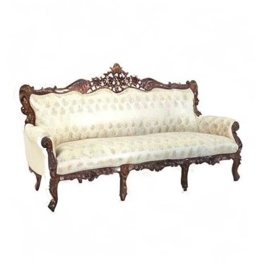Image of Royal Carved Wooden Sofa Set | 3+1+1 Seater | Antique with Button Tufted Velvet Upholstery | Victorian Style Living Room Furniture Tufted Sofa Set Grey 3-Piece (Design 11)