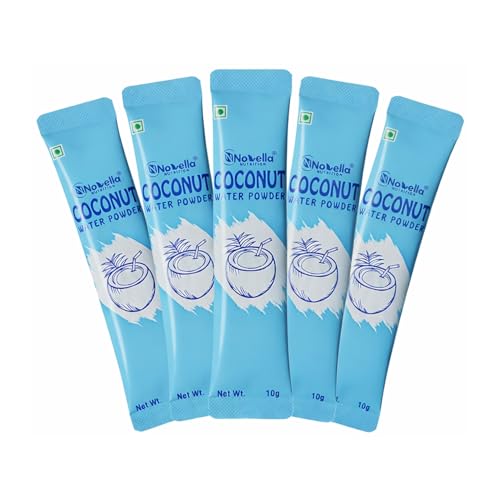 NOVELLA Nutrition Tender Coconut Water Powder – Pack of 40 Sachets with Natural Electrolytes for Instant Energy, Daily Hydration & Healthy Glowing Skin - No Added sugar or preservative.