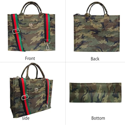 Image of Dyalsa Tote Bags for Women, Canvas Handbag Tote Purse Crossbody Bags with Zip Casual Shoulder Bags for Work and Travel