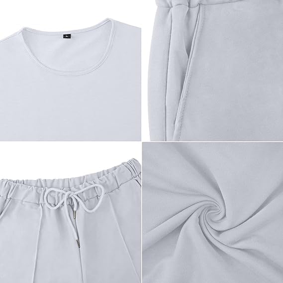 congluoki Men's Shirt and Shorts Set 2 Piece Outfits Fashion Summer Tracksuits Casual Sportwear Set - Image 3