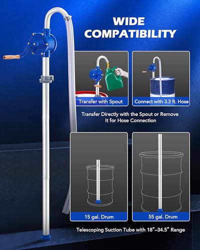 Image of OMT 55 Gallon Drum Pump, Fits 5 to 55 Gallon Drums