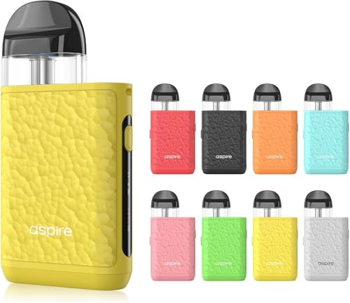 Aspire Minican 4+ 電子タバコ スターターキット 0.69OLED スクリーン 1000 mAh バッテリー 調整可能なサイドエアフロー 最大出力 20W 純正ベイプ ニコチンなしリキッドなし (イエロー)