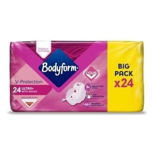 Bodyform Cour-V Ultra Normal Sanitary Towels Wings 24 Pack 1 count (Pack of 24) ()